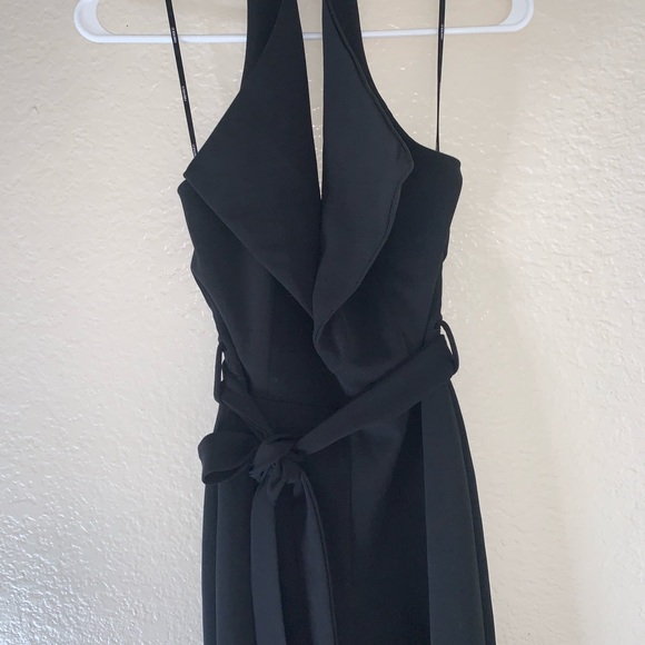 Jumpsuit Black Deep Plunge Open Back - Picture 4 of 7